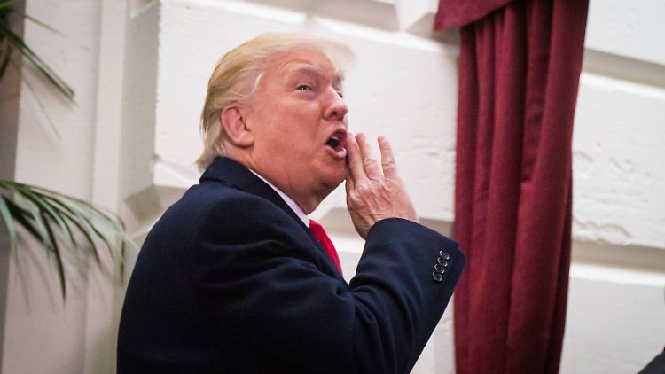 Trump besuchte am Dienstag die Republikaner im Repräsentantenhaus, um sie von seiner Gesundheitsreform zu überzeugen.