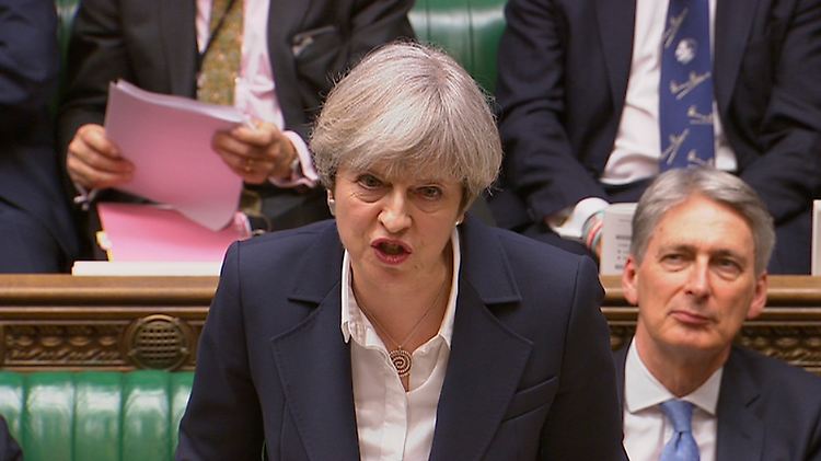 Theresa May bei der Brexit-Erklärung im Unterhaus: Ihre Versprechen wird sie nicht halten können.