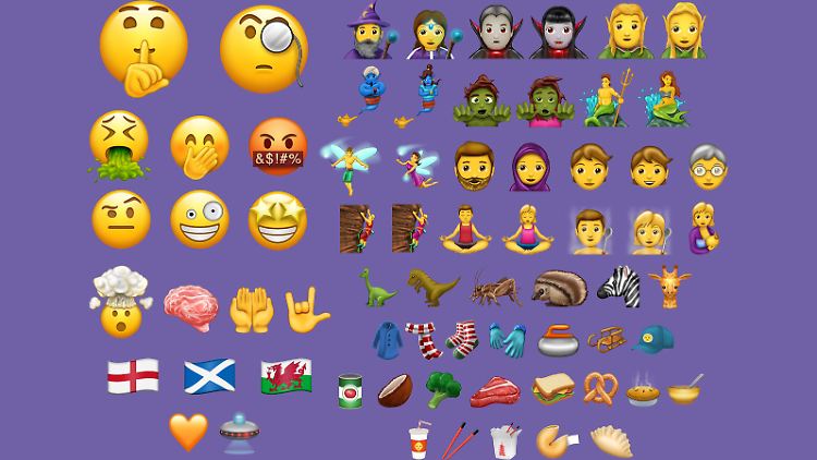 Eine kleine Auswahl der neuen Emojis 2017.
