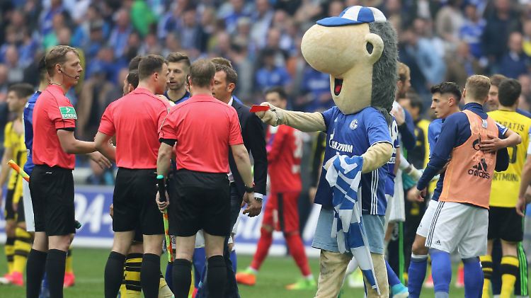 Zeigte den Schiedsrichtern die Rote Karte: Maskottchen Erwin