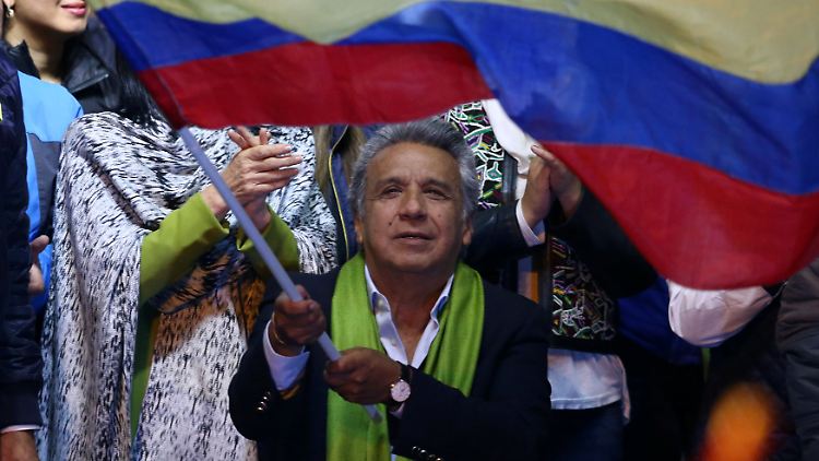 Zeigte sich schon vor Bekanntwerden des endgültigen Ergebnisses siegessicher: Lenín Moreno