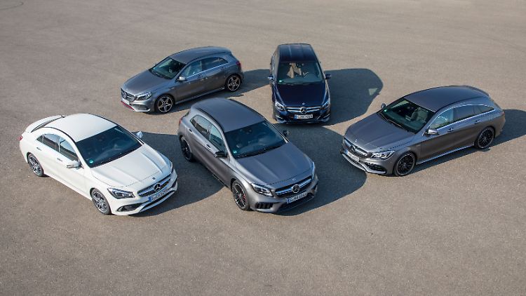 Fünf Fahrzeuge gehören inzwischen zur Familie der Kompakten bei Mercedes.