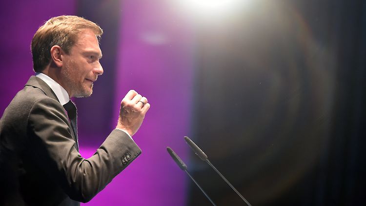 Im Rampenlicht des Wahlkampfs: Lindner auf dem Landesparteitag Anfang April.