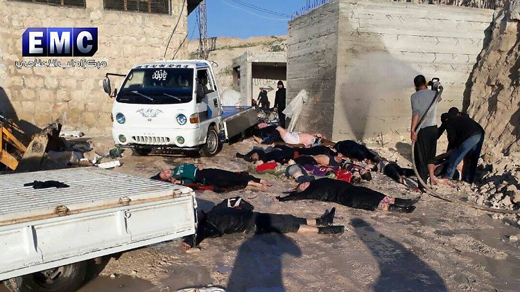 Nach dem Angriff in Chan Scheichun in der syrischen Provinz Idlib.