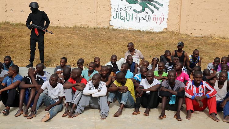 In Libyen gestrandete afrikanische Flüchtlinge.
