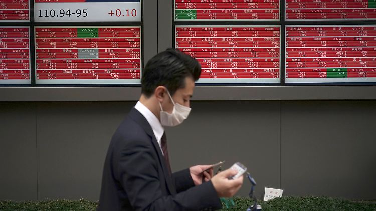 Kursverluste in Tokio.
