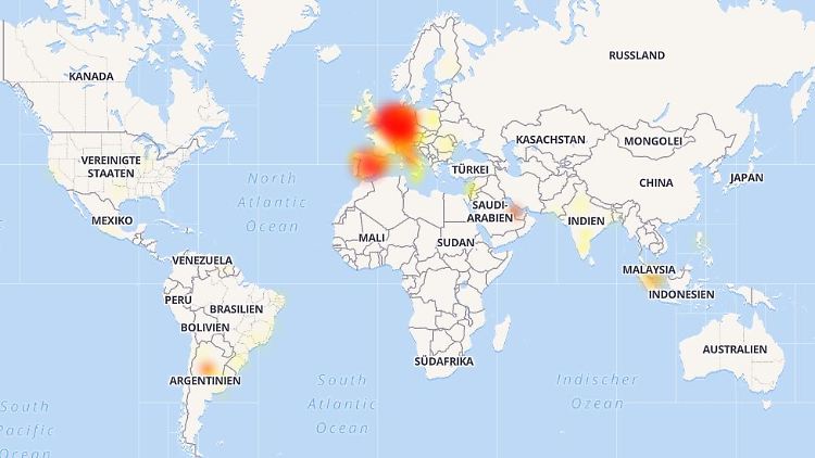 Vor allem in Mitteleuropa scheint es Whatsapp-Störungen zu geben.