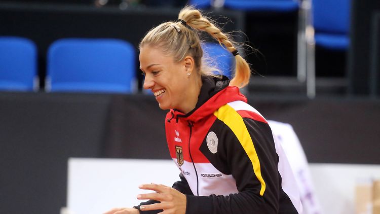 Training in Stuttgart: Angelique Kerber.