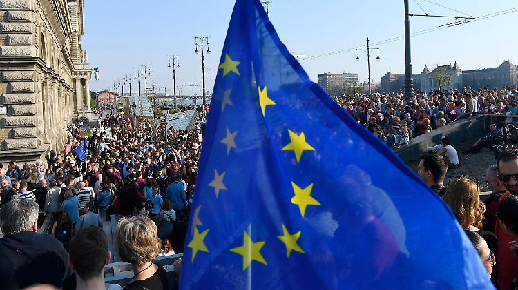 Der Plan, die Central European University zu schließen, trieb Zehntausende Regierungsgegner in Budapest auf die Straße. 