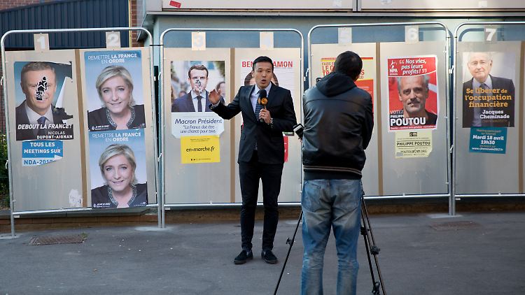 Auch das chinesische Fernsehen berichtet über die Wahl in Frankreich.