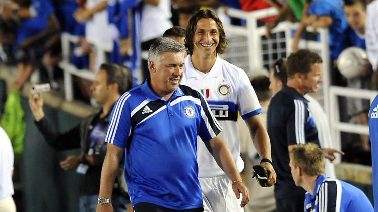 Auch in Mailand schon ein Paar: Zlatan Ibrahimovic und Carlo Ancelotti bei Inter im Jahr 2009.