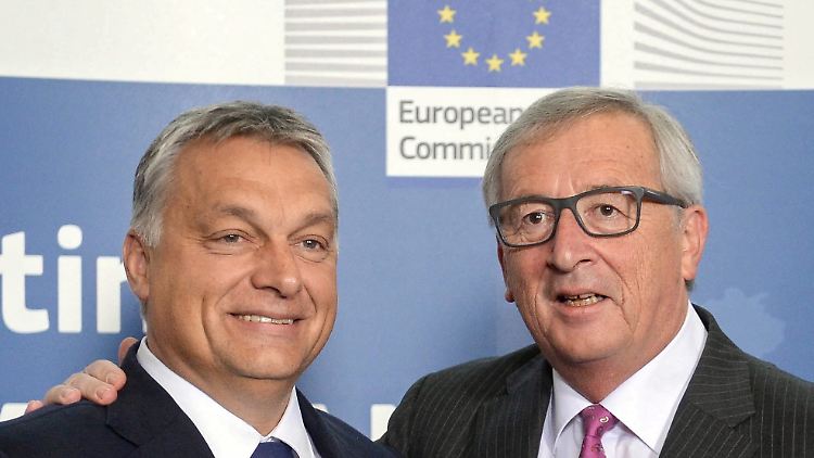 Ungarns Regierungschef Orban und EU-Kommissionspräsident Juncker