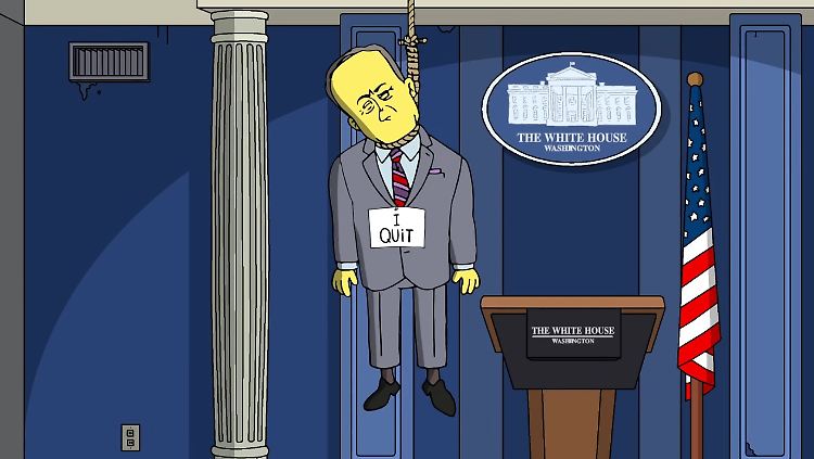 Sean Spicer hat sich aufgehängt - mit diesem Bild sorgen "Die Simpsons" für Furore.