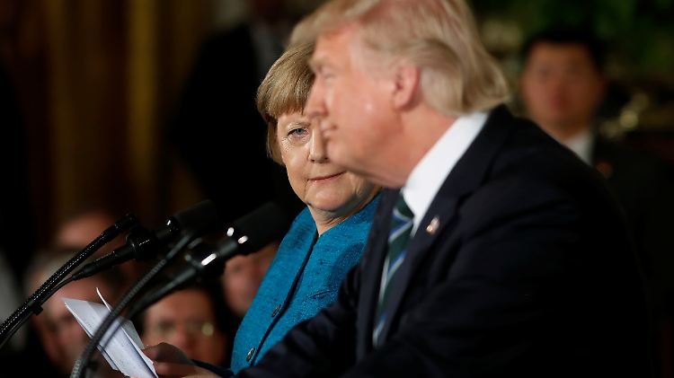 Erstes Treffen in Washington - Kanzlerin Merkel wundert sich über Präsident Trump.