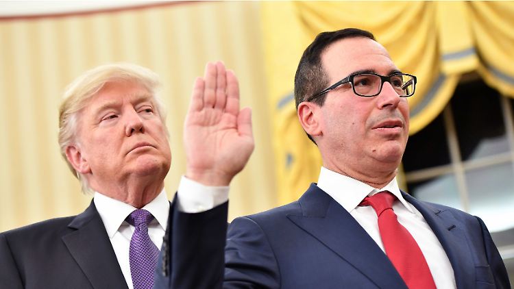 US-Finanzminister Steven Mnuchin bei seiner Vereidigung im Februar 2017.