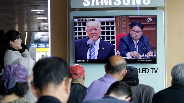 Donald trump und Kim Jong Un beherrschen auch die südkoreanischen Nachrichten. 