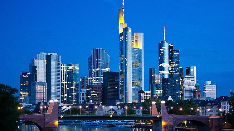 Die Skyline von Frankfurt am Main.