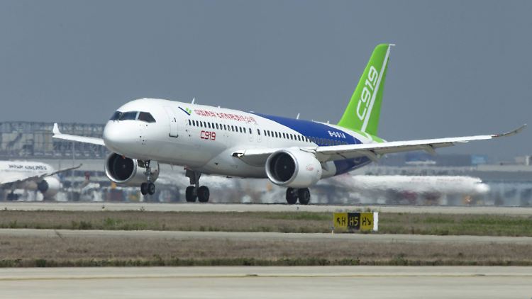 Sieht aus wie eine Mischung aus Airbus und Boeing: Im Design der "C919" gibt es keine ungewöhnlichen Ansätze.