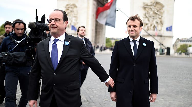 Frankreichs Präsident Hollande lud seinen Nachfolger Macron ein, ihn zu der Zeremonie zu begleiten.
