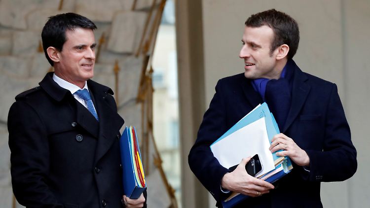 Der frühere Premierminister Manuel Valls (l.) möchte sich der En Marche-Bewegung von Macron anschließen.