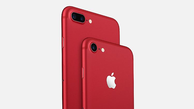 Spitzenduo mit elf Prozent Marktanteil: Apples iPhone 7 und 7 Plus. Hier in der kürzlich veröffentlichten roten Version.