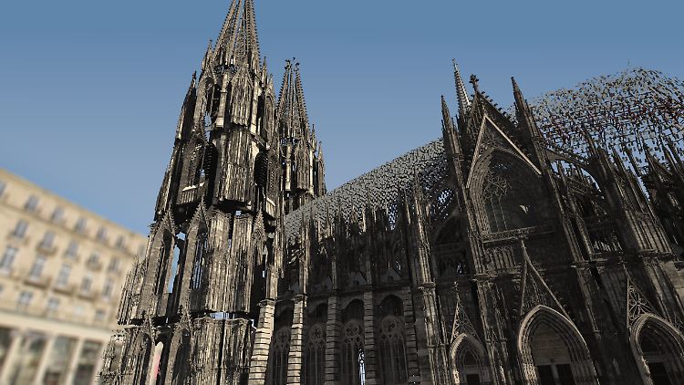 Die drei jungen Männer kletterten an der Südfassade hinab.