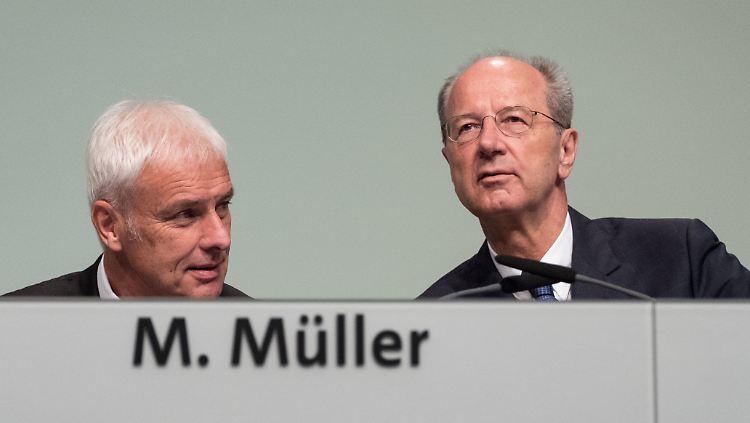 Die aktuelle Führungsspitze des VW-Konzerns: Müller (l.) und Pötsch sind seit Jahren auch im Vorstand der Beteiligungsgesellschaft Porsche SE.