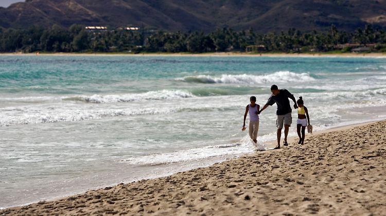 Hawaii ist die Heimat von Ex-Präsident Barack Obama. Hier verbrachte er häufig seine Ferien (hier im Jahr 2008).