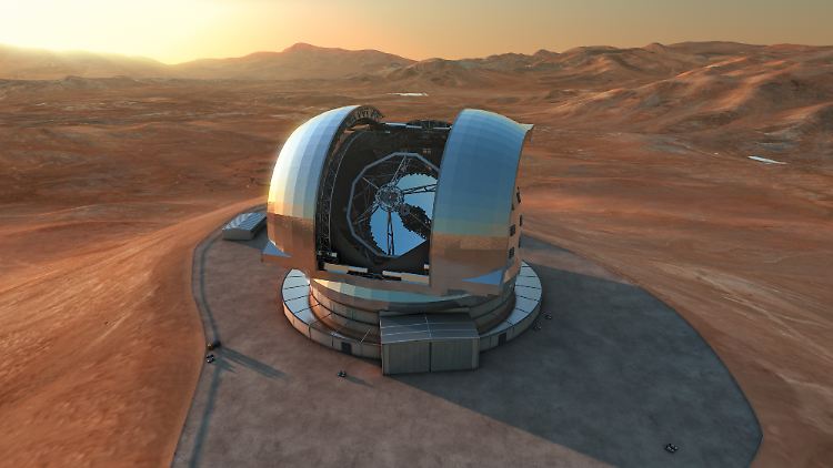 Der Hauptspiegel des ELT wird fünf Mal größer sein als bei den heute stärksten Teleskopen.