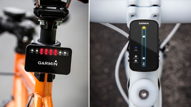 Garmin bietet auch ein Fahrradradarsystem, das über das Head-up-Display oder eine LED-Anzeige am Lenkrad vor Autos warnt, die sich nähern.