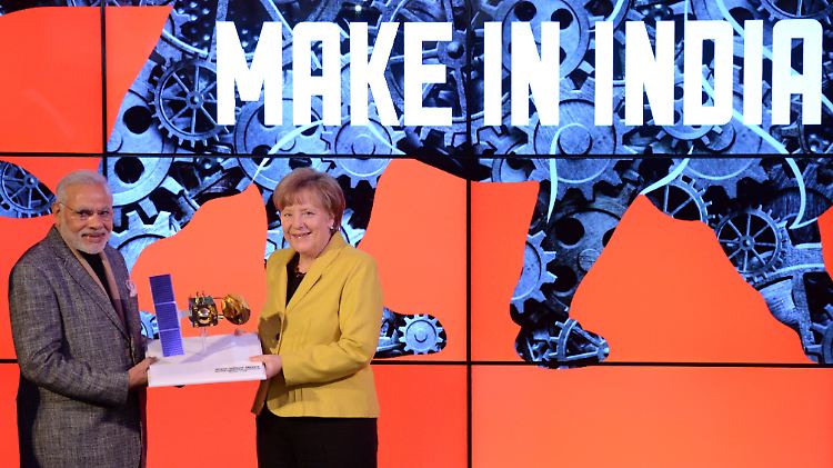 Kanzlerin Angela Merkel und der indische Ministerpräsident Narendra Modi bei der Hannover Messe vor gut zwei Jahren.