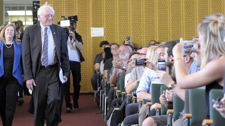 Bernie Sanders an der FU in Berlin.
