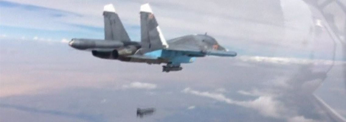 Ein russischer Su-34 Kampfbomber im Einsatz über Syrien (Bild aus dem Jahr 2015)