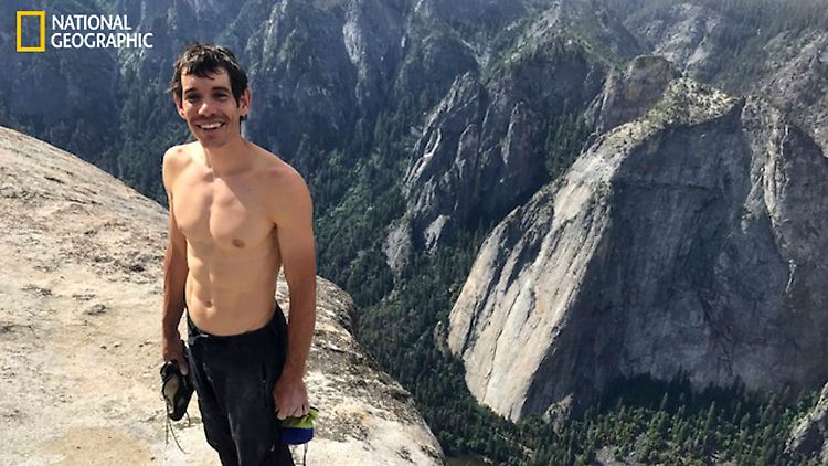 Honnold nach seiner fast vierstündigen Klettertour.