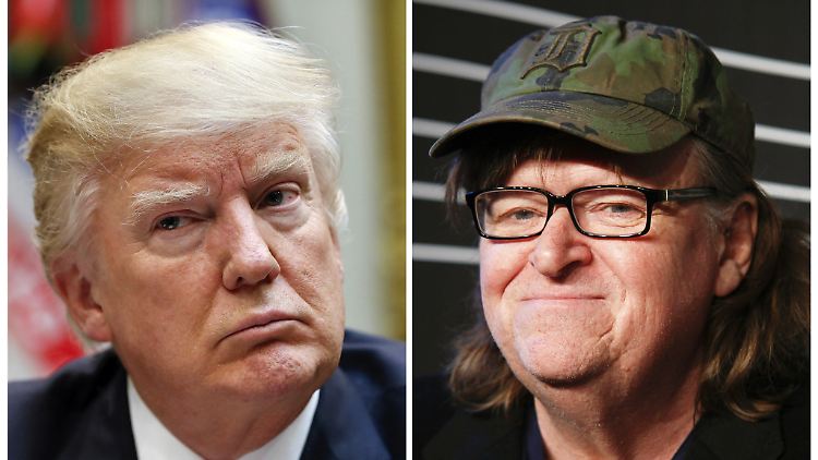 US-Präsident Donald Trump und Filmemacher Michael Moore.
