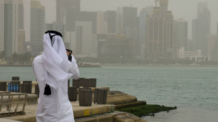 Sandsturm in Doha, der Hauptstadt von Katar.