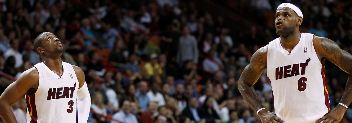 Es läuft nicht rund: Dwyane Wade und LeBron James, Miami Heat.