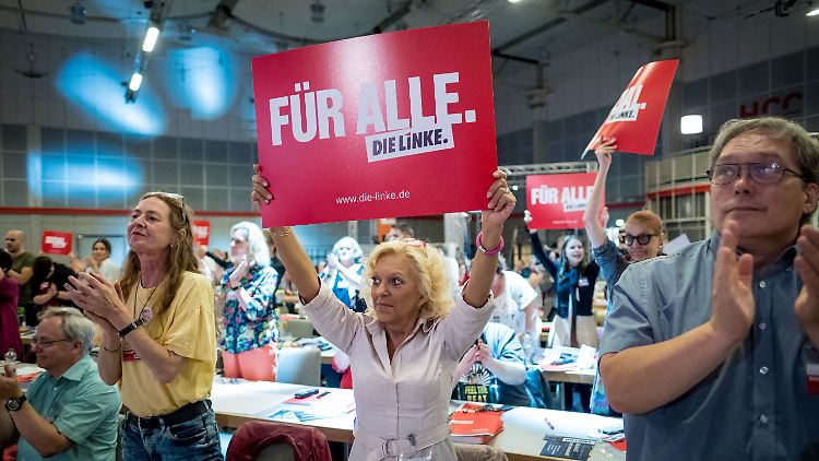 Beim Linken-Parteitag in Hannover.