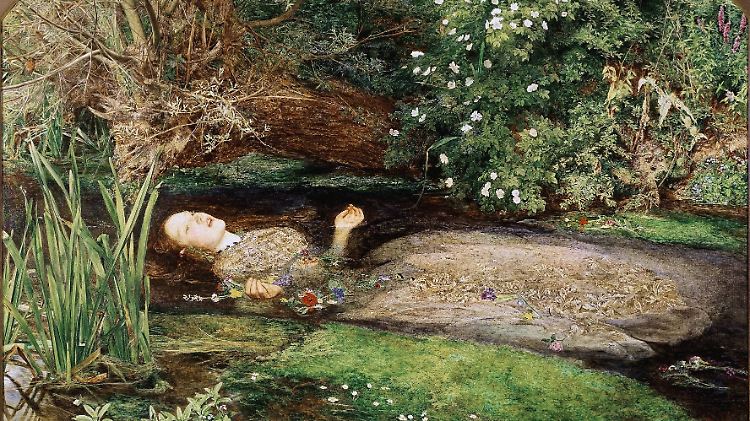 "Ophelia" von John Everett Millais - eine Kopie des Gemäldes hängt im Zimmer von Nel.
