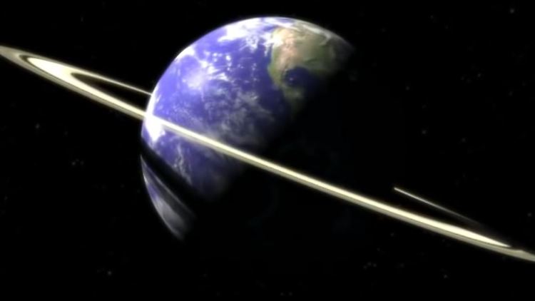 Hübsch konstruiert: die Erde mit Ringen.