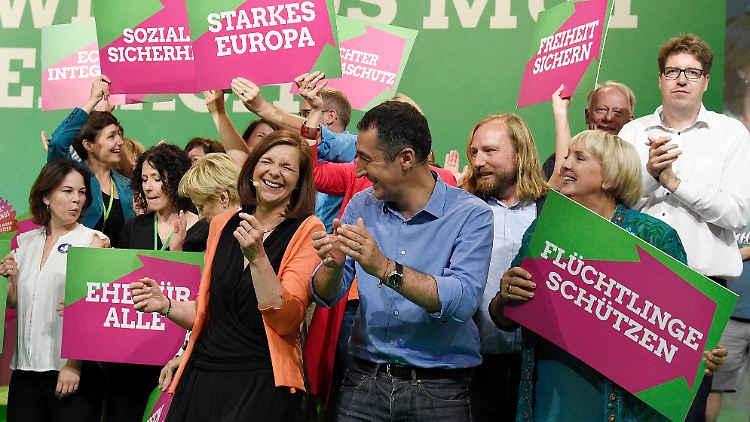 Am Ende tanzten sie zu Nenas "Irgendwie, irgendwo, irgendwann": die Grünen beim Bundesparteitag 2017.