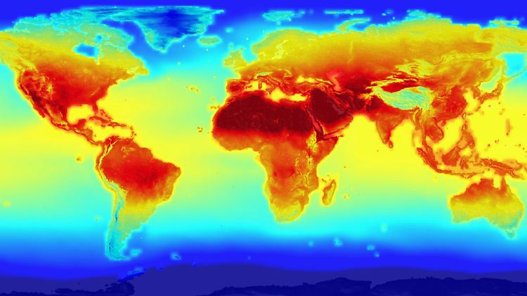 Im roten Bereich: Ein Klimamodell der Nasa zeigt, wo die Temperaturen bis 2100 am deutlichsten steigen werden.