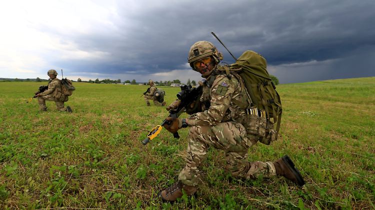 Britische Soldaten nehmen an einer Nato-Übung in Litauen teil.