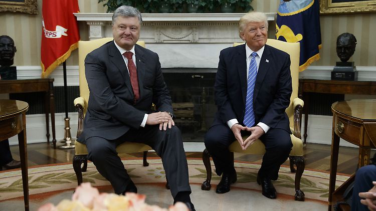 "Sehr, sehr gute Diskussionen": der ukrainische Staatschef Poroschenko zu Gast im Oval Office.