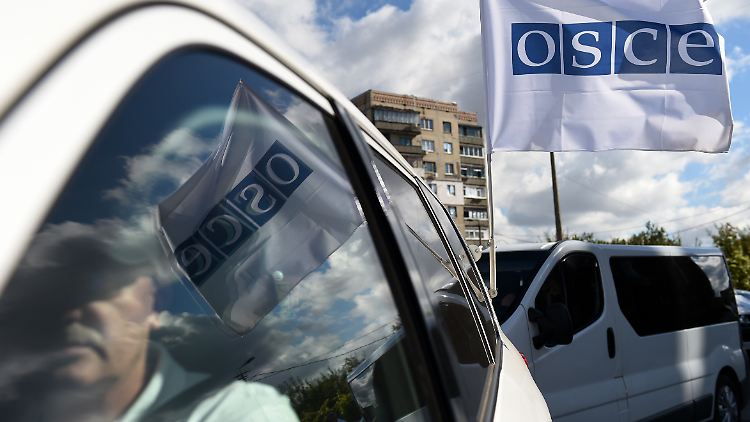OSZE-Patrouille in Kramatorsk (Ukraine).