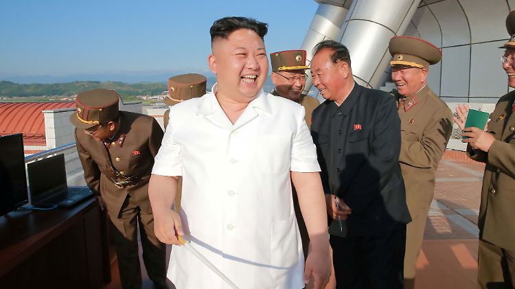 Diktator Kim Jong Un freut sich über einen gelungenen Raketentest. (Bild vom 30. Mai 2017)