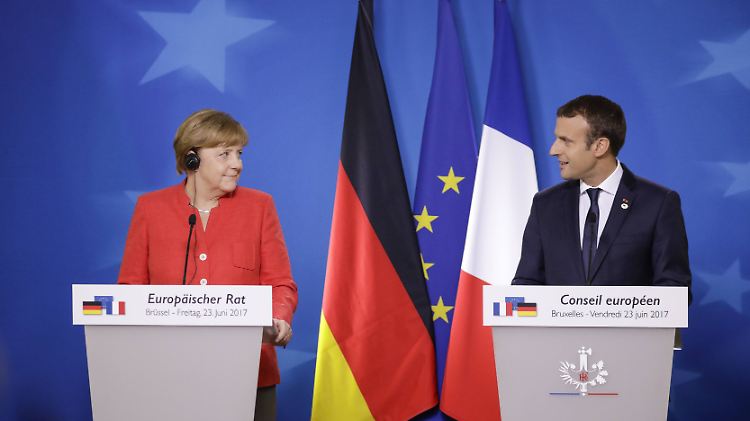 "Falls Deutschland und Frankreich nicht einig sind, kommt Europa nicht voran": Bundeskanzlerin Merkel und Frankreichs Staatspräsident Macron bei der gemeinsamen Pressekonferenz.