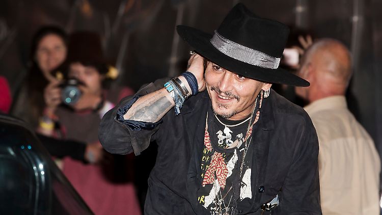 Johnny Depp beim Festivalbesuch in Glastonbury.