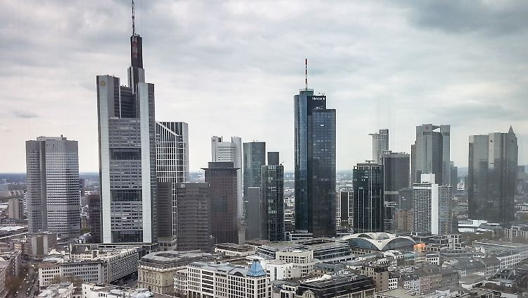 Die Skyline von Frankfurt.