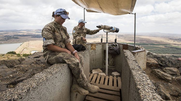 UN-Soldaten an der Pufferzone zwischen den von Israel besetzt gehaltenen Golanhöhen und Syrien.